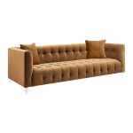 TOV Furniture Bea Cognac Velvet Sofa