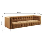 TOV Furniture Bea Cognac Velvet Sofa