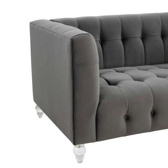 TOV Furniture Bea Grey Velvet Loveseat