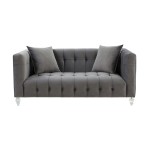 TOV Furniture Bea Grey Velvet Loveseat