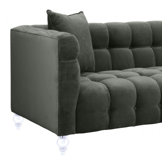 TOV Furniture Bea Grey Velvet Sofa