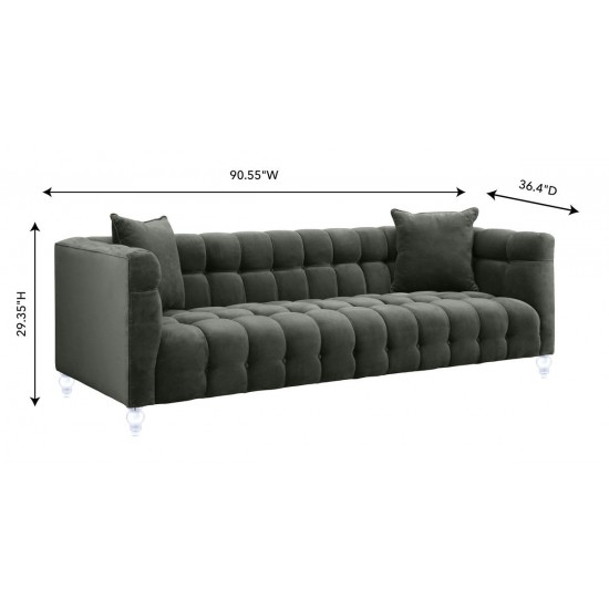 TOV Furniture Bea Grey Velvet Sofa