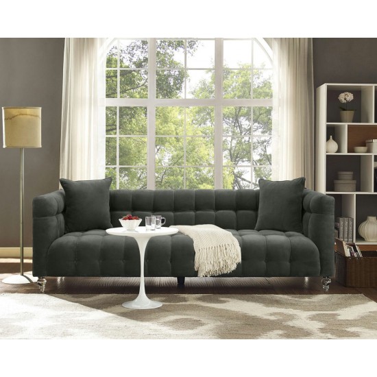 TOV Furniture Bea Grey Velvet Sofa