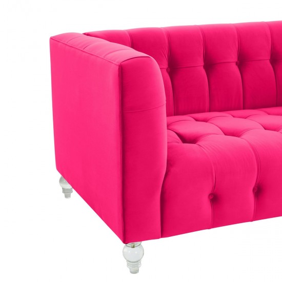 TOV Furniture Bea Hot Pink Velvet Loveseat