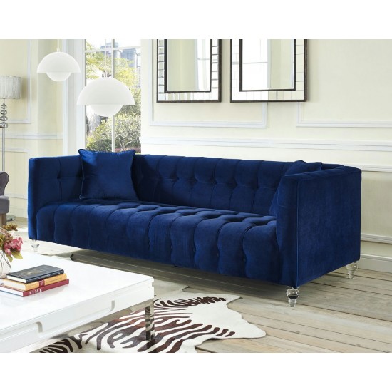 TOV Furniture Bea Navy Velvet Sofa