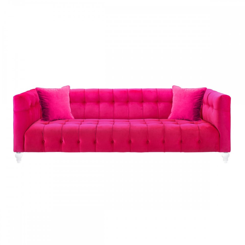 TOV Furniture Bea Pink Velvet Sofa