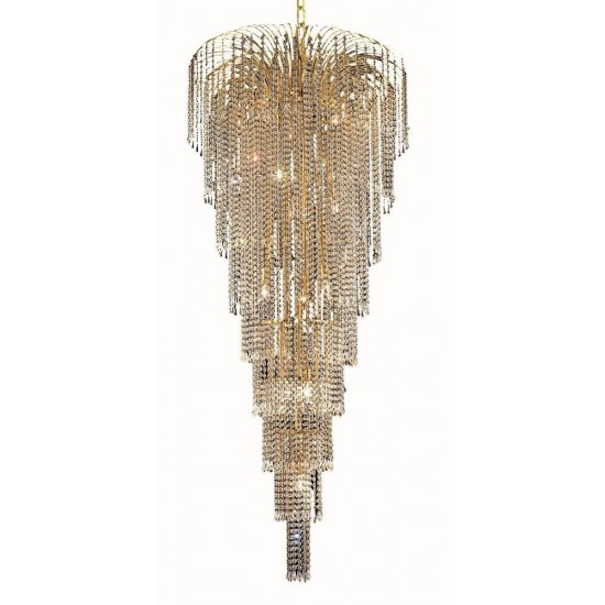 Elegant Lighting Falls 15 Light Gold Chandelier Clear Royal Cut Crystal