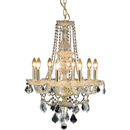 Elegant Lighting Giselle 8 Light Gold Chandelier Clear Royal Cut Crystal