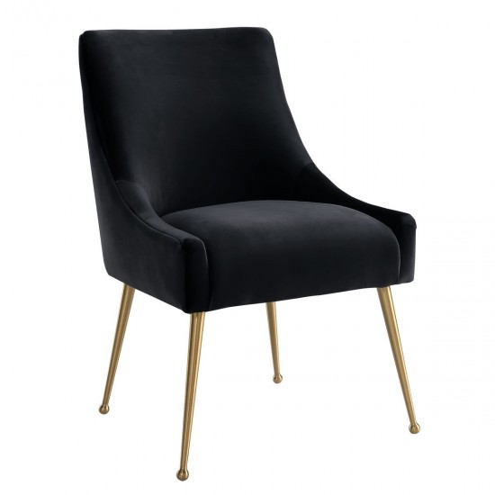 TOV Furniture Beatrix Black Velvet Side Chair