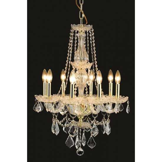 Elegant Lighting Giselle 8 Light Gold Chandelier Clear Royal Cut Crystal