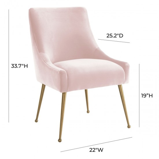 TOV Furniture Beatrix Blush Velvet Side Chair