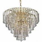 Elegant Lighting Falls 6 Light Gold Chandelier Clear Swarovski Elements Crystal