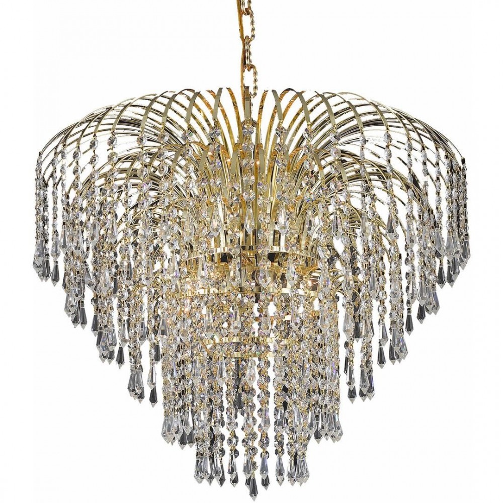 Elegant Lighting Falls 6 Light Gold Chandelier Clear Swarovski Elements Crystal