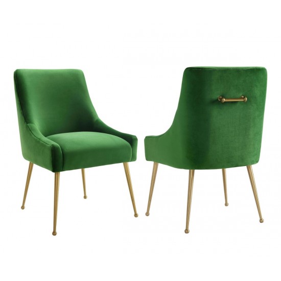 TOV Furniture Beatrix Green Velvet Side Chair