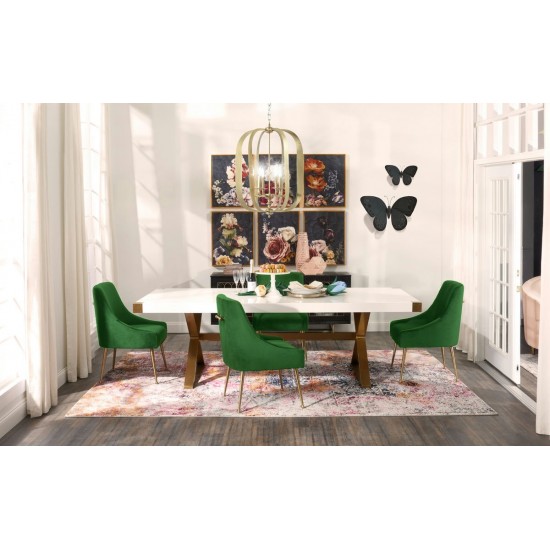 TOV Furniture Beatrix Green Velvet Side Chair