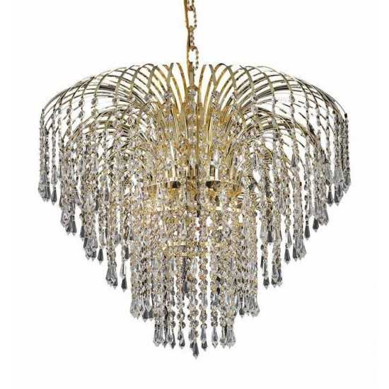 Elegant Lighting Falls 6 Light Gold Chandelier Clear Swarovski Elements Crystal