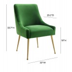 TOV Furniture Beatrix Green Velvet Side Chair