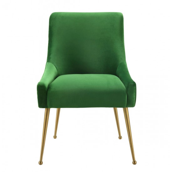 TOV Furniture Beatrix Green Velvet Side Chair