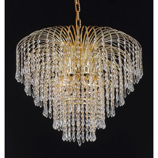 Elegant Lighting Falls 6 Light Gold Chandelier Clear Swarovski Elements Crystal