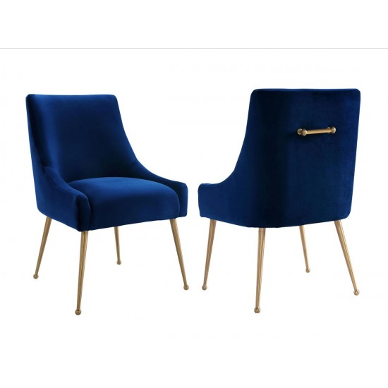 TOV Furniture Beatrix Navy Velvet Side Chair