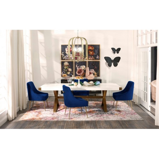 TOV Furniture Beatrix Navy Velvet Side Chair