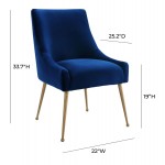 TOV Furniture Beatrix Navy Velvet Side Chair