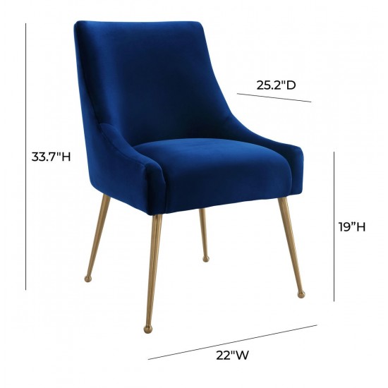 TOV Furniture Beatrix Navy Velvet Side Chair