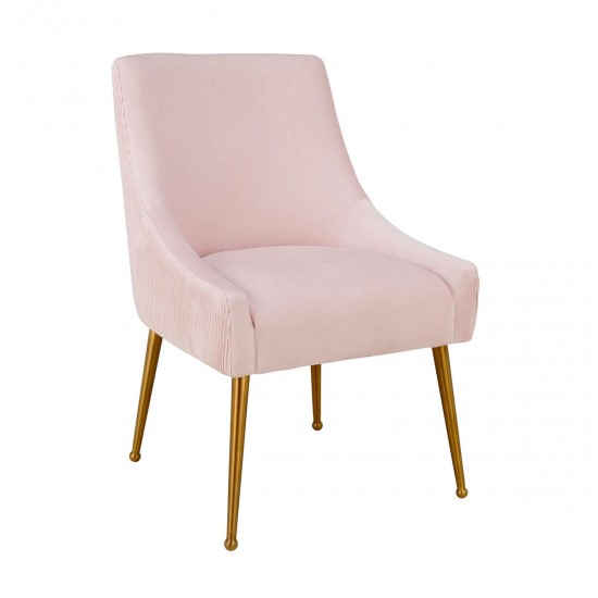 TOV Furniture Beatrix Pleated Blush Velvet Side Chair