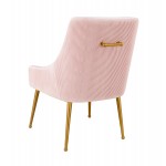 TOV Furniture Beatrix Pleated Blush Velvet Side Chair