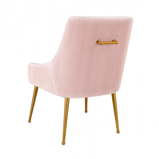 TOV Furniture Beatrix Pleated Blush Velvet Side Chair