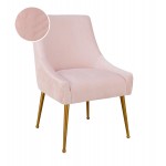 TOV Furniture Beatrix Pleated Blush Velvet Side Chair