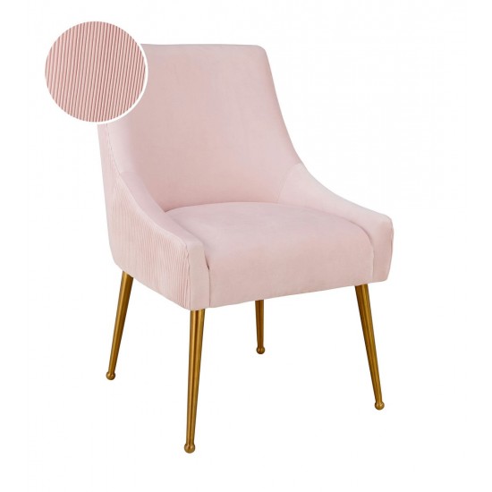 TOV Furniture Beatrix Pleated Blush Velvet Side Chair