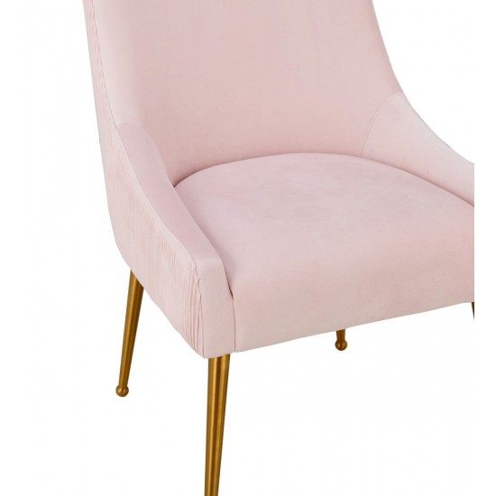 TOV Furniture Beatrix Pleated Blush Velvet Side Chair