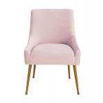 TOV Furniture Beatrix Pleated Blush Velvet Side Chair