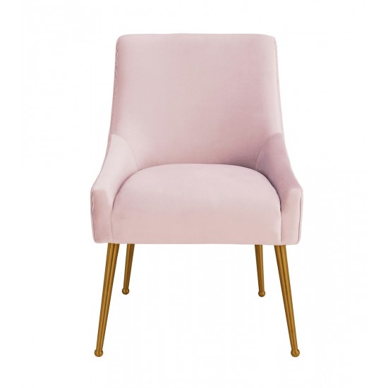 TOV Furniture Beatrix Pleated Blush Velvet Side Chair