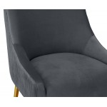 TOV Furniture Beatrix Pleated Dark Grey Velvet Bar Stool