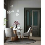 TOV Furniture Beatrix Pleated Light Grey Velvet Side Chair
