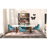 TOV Furniture Beatrix Sea Blue Velvet Side Chair