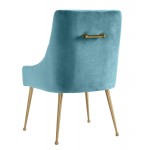 TOV Furniture Beatrix Sea Blue Velvet Side Chair