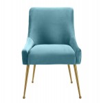 TOV Furniture Beatrix Sea Blue Velvet Side Chair