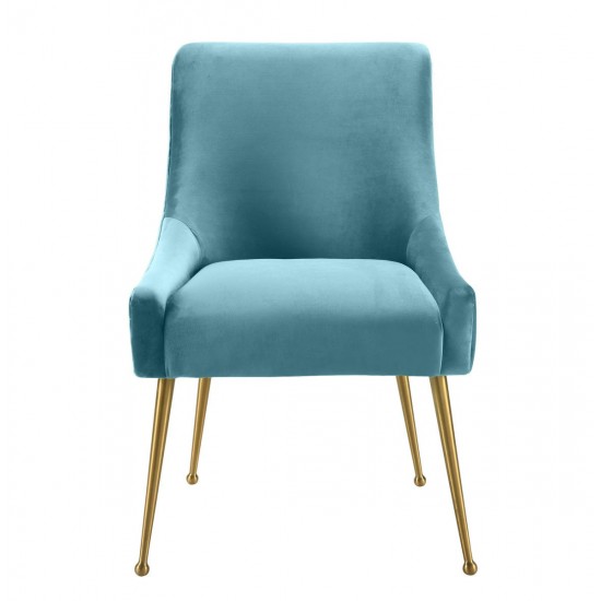 TOV Furniture Beatrix Sea Blue Velvet Side Chair