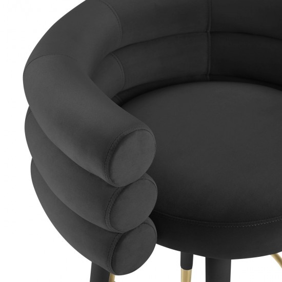 TOV Furniture Betty Black Velvet Barstool