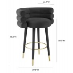 TOV Furniture Betty Black Velvet Barstool