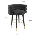 TOV Furniture Betty Black Velvet Counter Stool