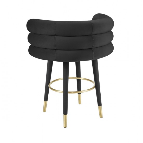 TOV Furniture Betty Black Velvet Counter Stool