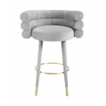 TOV Furniture Betty Grey Velvet Barstool