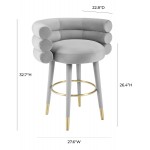 TOV Furniture Betty Grey Velvet Counter Stool