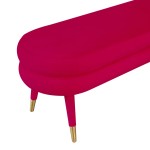 TOV Furniture Betty Pink Velvet Bench