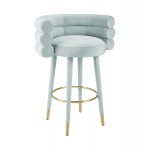 TOV Furniture Betty Sea Foam Green Velvet Barstool