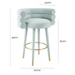 TOV Furniture Betty Sea Foam Green Velvet Barstool